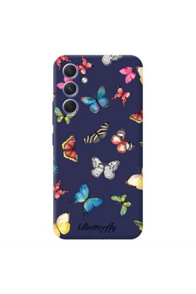 Other Samsung A54 Mixed Butterflys Dark blue Colored Silicone TPU Θήκη