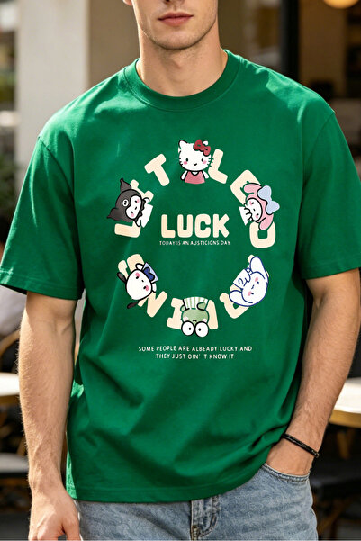Fleck تي شيرتات كاجوال للرجال من Lucky Day بتصميم شخصيات لطيفة واقتباسات ملهم...