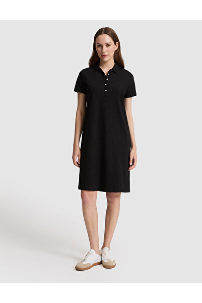 Pierre Cardin Black Polo Collar A-Line Knitted Dress 50326877-Vr046