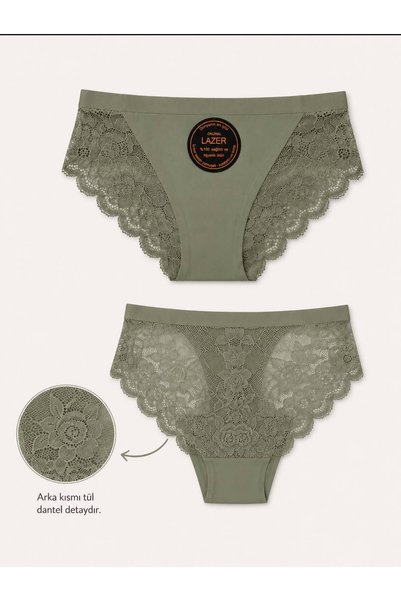 HB TREND fantazi külot soft renkler lazer kesim külot arkası dantel detaylı 3'lü ekonomik set