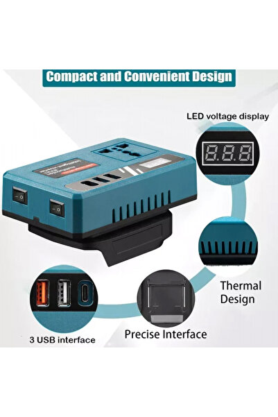 Tobi Intelligent Inverter Converter 21V to 110V/220V with Dual-Engine Flash Charging