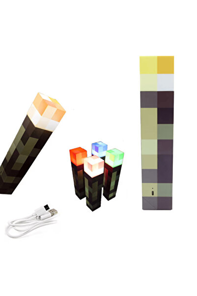 OEM Lampă de veghe LED Minecraft, Fudisenn, reîncărcabilă, 4 culori, 28x6x6cm...