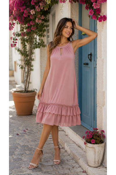Kokosh moda All-Day Elegance Women's Sandy Dress with Drop Detail at the Coll...