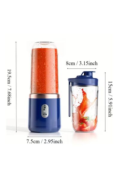 JUICER Mini storcător/blender cu 2 căni, portabil, USB reîncărcabil