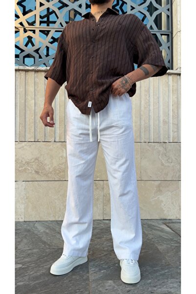 PEERLESS STORE Washed Linen Baggy Trousers