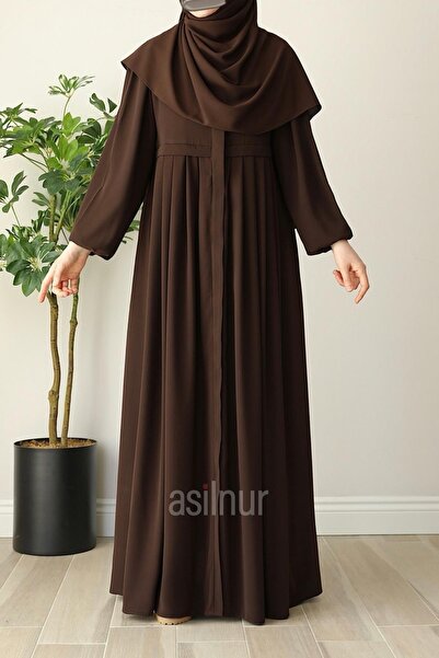 ASİLNUR Esin Pleated Ferace Brown