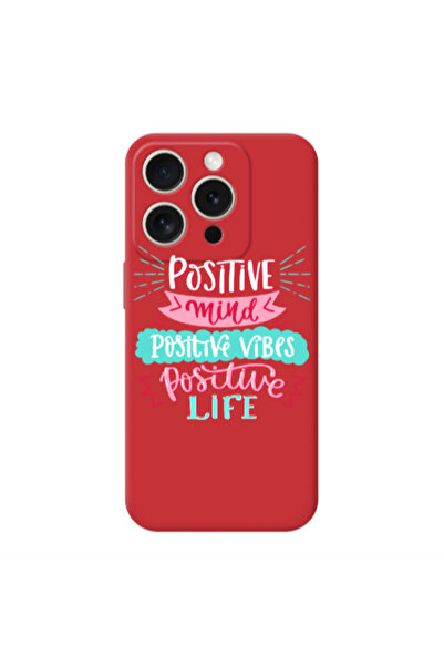 Other Apple iPhone 15 Pro Positive Mind Red Colored Silicone TPU Θήκη