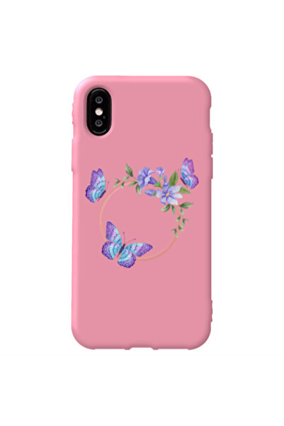 Other Apple iPhone X Butterfly on the ring Pink Colored Silicone TPU Θήκη
