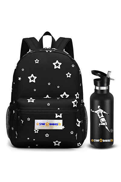 STAR BABiES - Star printed kids backpack with stainless steel water bottle co...