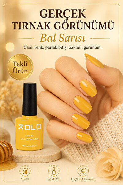 xolo UV/LED Kalıcı Oje 514 Bal Sarısı 10 ml Soak Off Yoğun Pigment Parlak Jel...