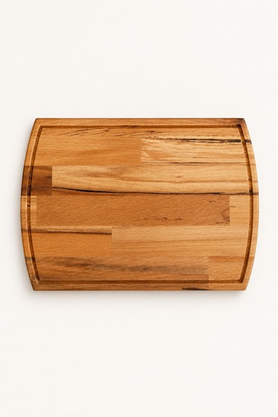 Vecta Arc Beech Wood Cutting and Presentation Board Large - Curved Chopping B...