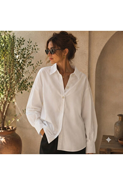 ladyzey Women's White Brooched Shirt