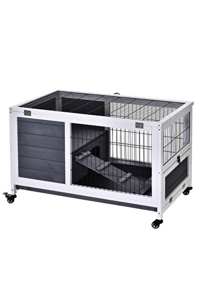OEM Клетка за зайци и морски свинчета Re-Bloom, от смърчово дърво, 90x53x59 с...