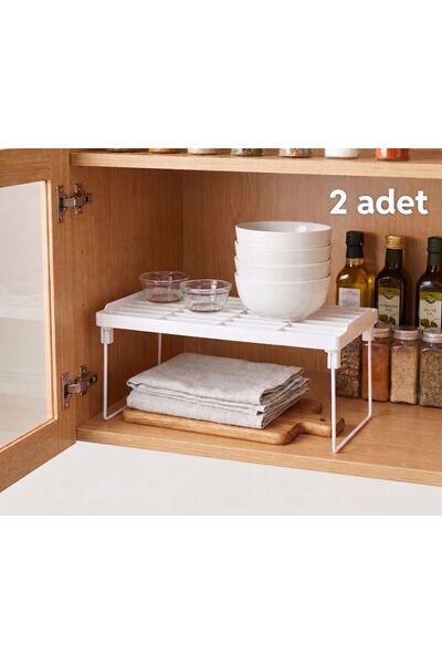 ORGANİZERS 2 Pieces Mini In-Cabinet Shelf Organizer Tea Cup Bathroom Metal St...
