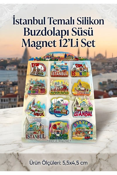 Wolawood İstanbul Temalı 12'li Toptan Magnet Buzdolabı Süsü Hediyelik Hatıra ...