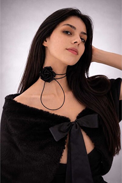 Sed da Exclusive Black Rose Necklace, Choker Necklace