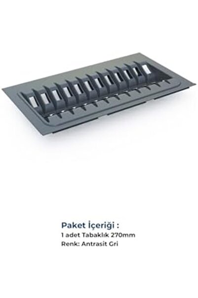 Yıldızan Avenika Store Tify Drawer Plate Rack 27Cmx48Cm, Antresite (3cm Width...