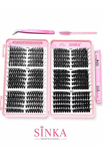 SİNKA Takma Kirpik 640 Demet Kirpik Seti Kitap Model 6 Farklı Boy 30-40-50-60...