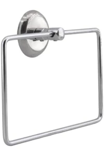Yıldızan Square Chrome Towel Ring Wall Mounted, Polished Chrome Finish Metal ...