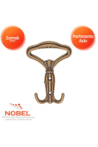 Nobel Klasik Portmanto Askısı, Metal Vestiyer Askısı, 40 Gr, Dolap ve Duvar A...