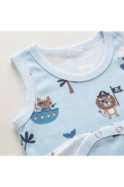 Mielco Baby Store Natural Series 3-Piece Cotton Baby Undershirt Set Patterned