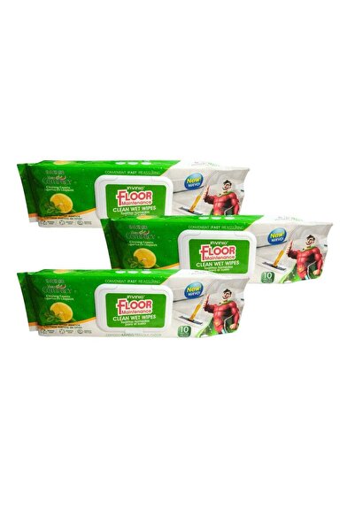 GENERIK Invinio 3 Packs of Floor-Cleaning Wet Wipes Lemon 10 Pieces in One