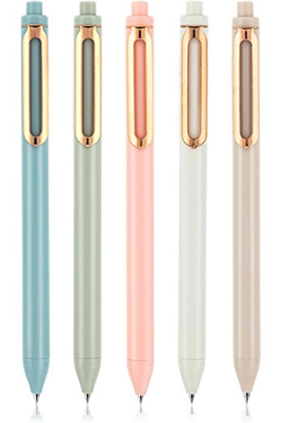 Arabest Gel Ink Pen,5-Piece 0.5mm Retractable Quick Dry Black Ink Fine Point ...