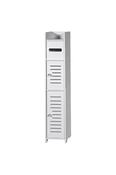 RXH Dulap de Baie cu 4 Niveluri din Lemn Alb, 80 cm