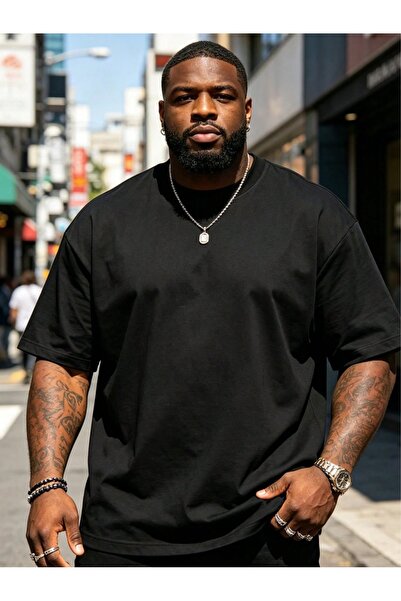 ZAVIXO Large Size Men's Basic Oversize T-Shirt – 100% Cotton