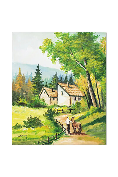 artnova Χειροποίητη ζωγραφική τοπίου, Στη γιαγιά, 60x50 εκ. λάδι σε καμβά, Κω...