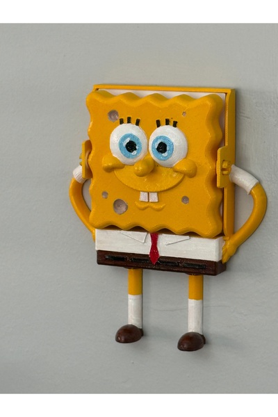 rabiskoile3d SpongeBob Karakter Tasarımlı 3D Duvar Işık Anahtarı Çerçevesi