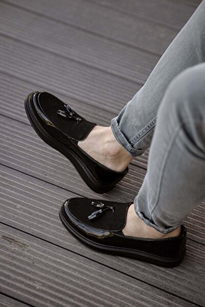 Aymood MN002 - حذاء RST Loafer Verniciata للرجال باللون الأسود
