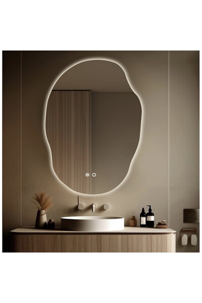 OEM Oglindă de baie cu LED, 3 tipuri de iluminare, 70cm x 90cm, Montare verti...