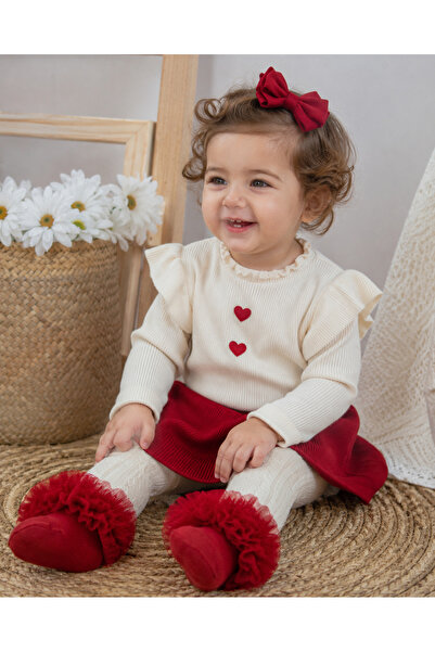 ESES BEBE Baby Girl Kokoş Socks Tulle Ruffle Tutu Special Occasion Socks 0-3 ...