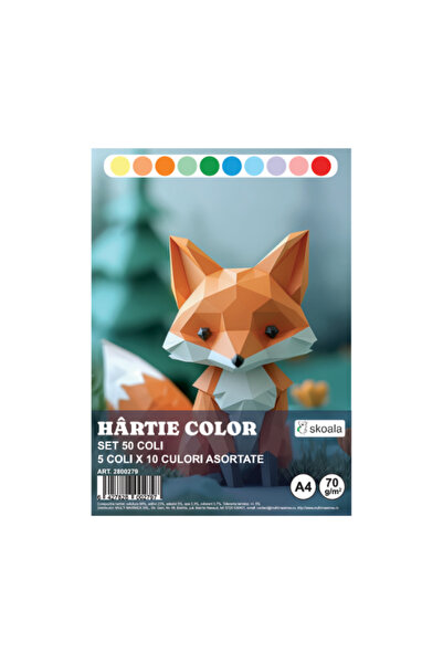 sKoala Set hârtie colorată A4, 10 culori, 50 coli, 2800279