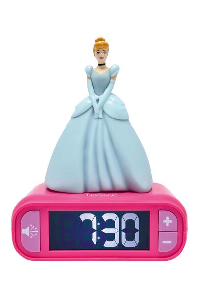 LEXIBOOK Disney Princess Cinderella Light-Up Alarm Clock with Sounds