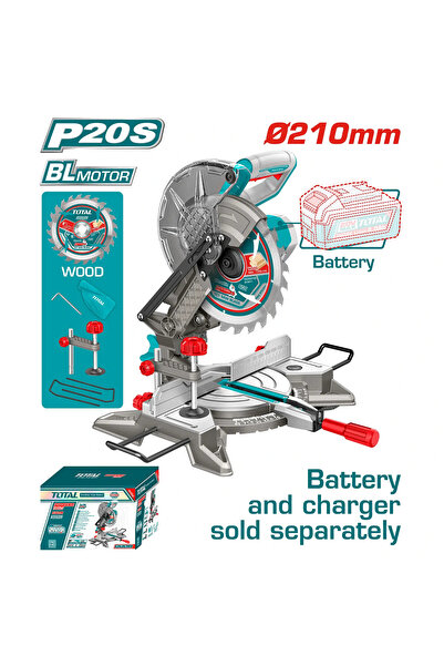 TOTAL 20V 8" Battery Base Wood Cutting Machine Without Battery and Charger (t...