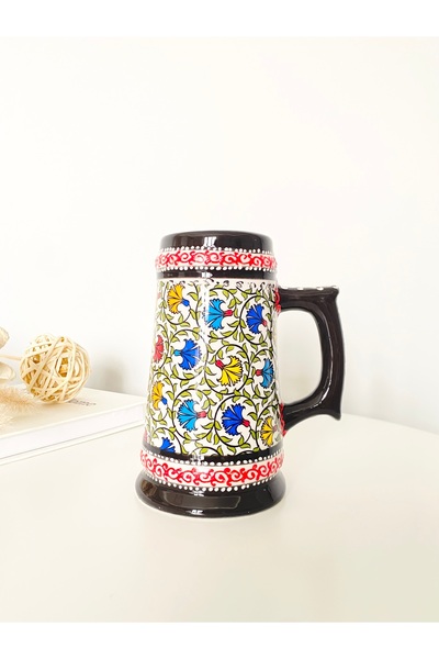 stilinbu Ceramic Patterned Beer Glass