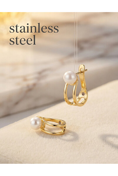 stainless steell xuping الذهب اللون اللؤلؤ الأحجار الكريمة هوب أقراط