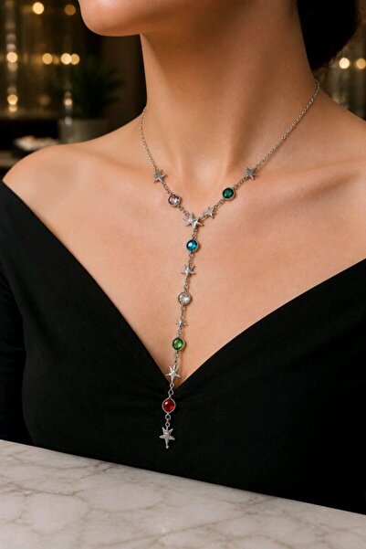Monalisa Home Luxurious Zircon Stone Figured Flashy Y Necklace