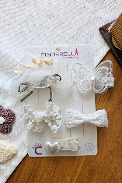 Cinderella مجموعة مشابك شعر من سلسلة زارافيت مكونة من 5 قطع بتصميم زهرة القش ...