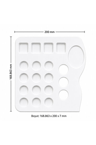 Genel Markalar Ergonomik Boyama Paleti - 12 Boya Hazneli Karıştırma Paleti - ...