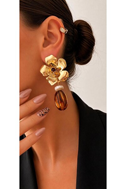 Store Diva Charm Amber Color Vintage Earrings