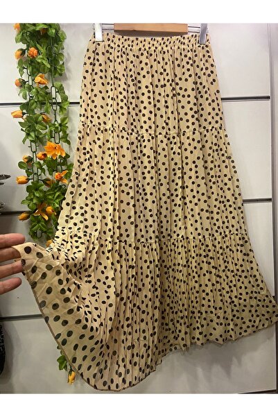 edu collection Polka Dot Chiffon Skirt with Lining
