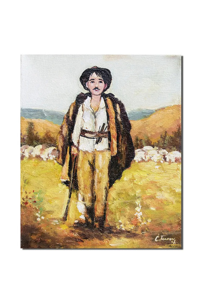artnova Διάσημος χειροποίητος πίνακας με άγριο βασιλικό, 30x25 εκ. λάδι σε κα...