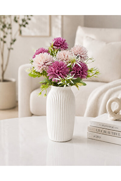 MD Aspiz Flowers زهرة صناعية فاخرة من 7 قطع من زهور الأقحوان البنفسجية (بدون ...