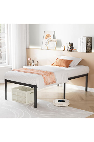 Diason Single Metal Bed Frame 90x190cm, Heavy Duty Platform Bed Base, No Box ...