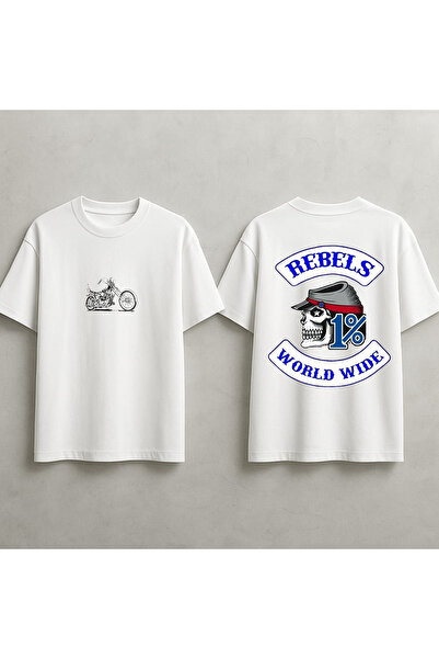 MAGORS Oversize Rebel and Warlocks Printed Biker Club Back Printed Premium Un...