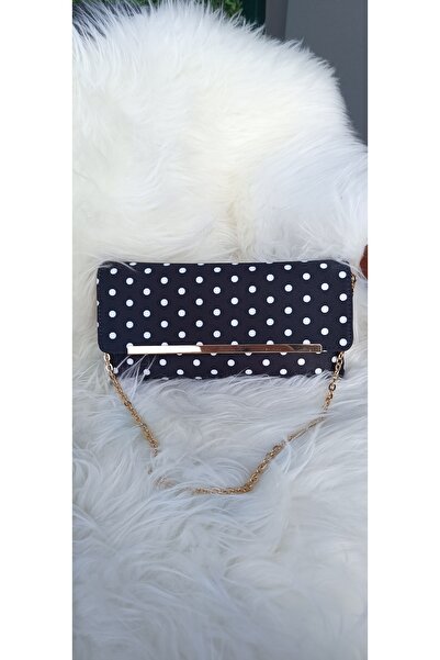 PUANTİYELİ ZİNCİR ASKILI KADIN CLUTCH ÇANTA