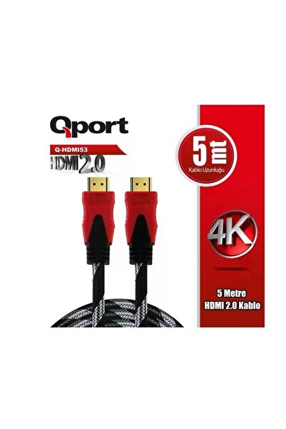 Universal كابل QPORT بطول 5 أمتار Q-HDMI53 HDMI 2.0 4K ذو طرف ذهبي